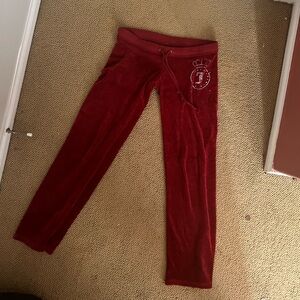 Rich Red Lowrise Juicy Couture Track Pants Size Small❤️